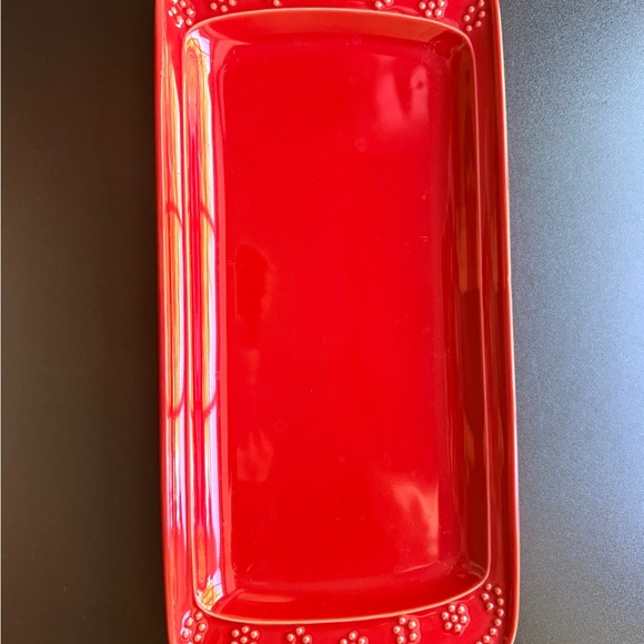Red Ceramic Egg Tray and Serving Tray. - Picture 7 of 8